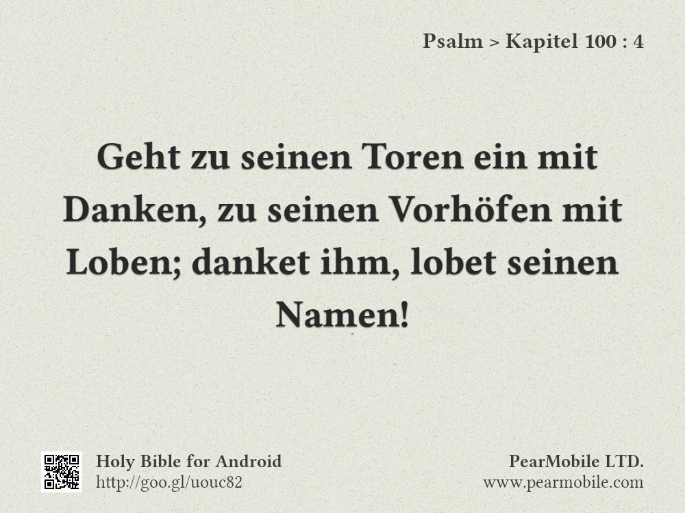 Psalm, Kapitel 100:4